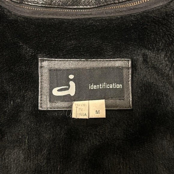 Identification Vintage Y2K Leather Jacket, Zip up, Black - Picture 8 of 12